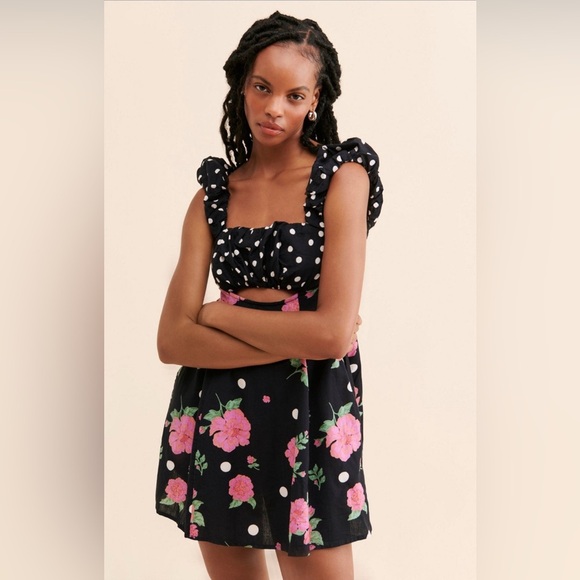Free People| ‘Mixed Print Bom Bom’ Mini Dress - Picture 4 of 10